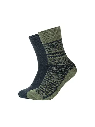 CAMANO | Calcetines de felpa para hombre Cosy, paquete de 2 | dunkelgrün